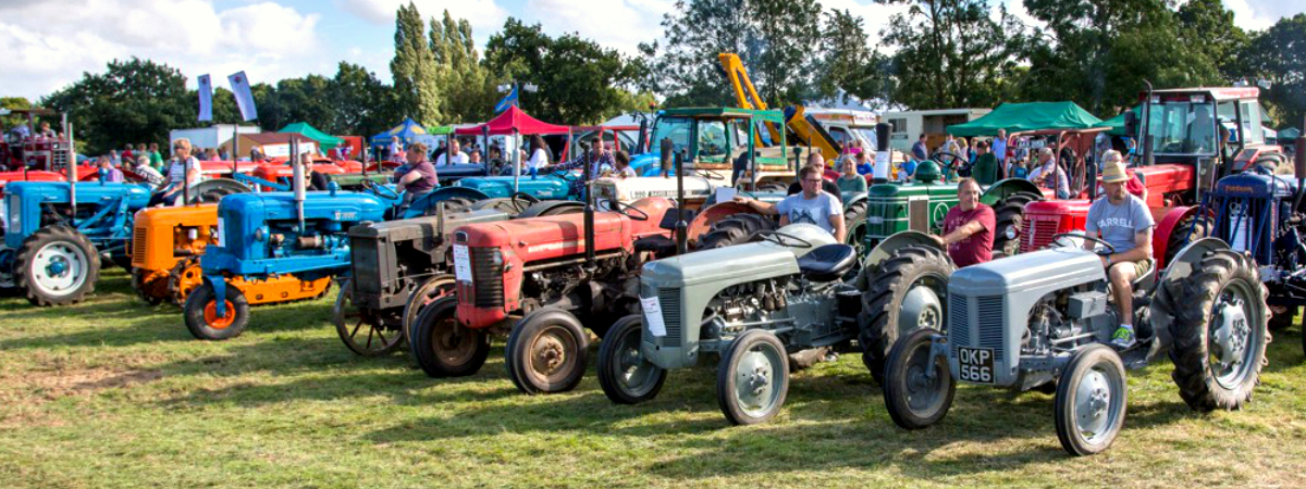 Tractors line up at the Tractor Fest