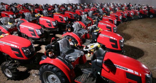 A fleet of MF 6028 - premium compact utility tractors that were delivered to over 100 farmers in Nashik Maharashtra